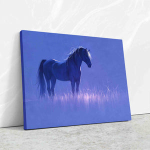 Lavender Horse - Farm Wall Art in Black Frame
