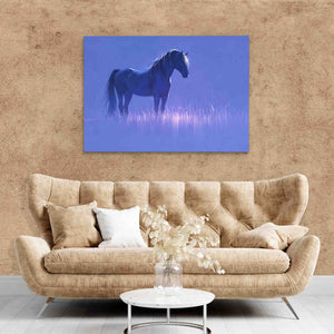 Lavender Horse - Wall Art in Black Frame
