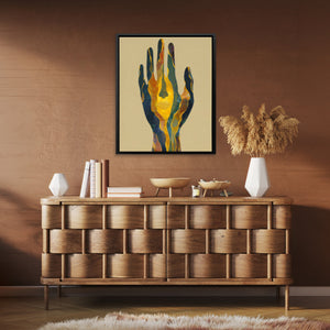 Layered Palm Illumination - Luxury Wall Art