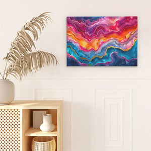 Layers of Vibrancy - Blue Wall Art for Hallway