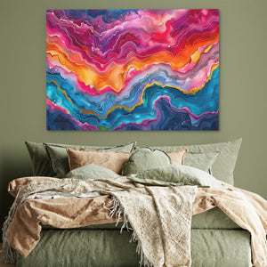 Layers of Vibrancy - Large Abstract Canvas Print