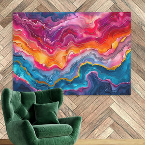 Layers of Vibrancy - Fuchsia Art for Dining Room