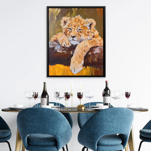 Lazy Lion Cub - Luxury Wall Art