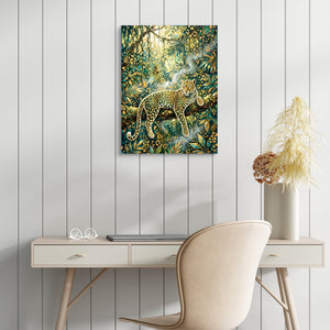 Leopard Golden Jungle โ leopard golden jungle sq white table 1port flush print