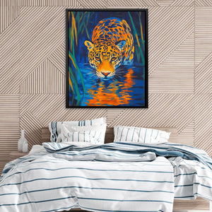 Leopard Stalking the Waters - Luxury Wall Art