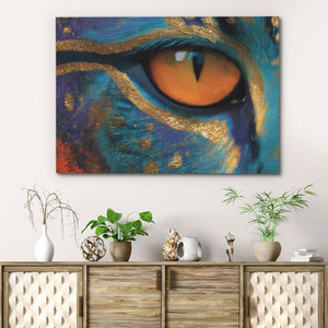 Leopards Azure Fire - Luxury Wall Art