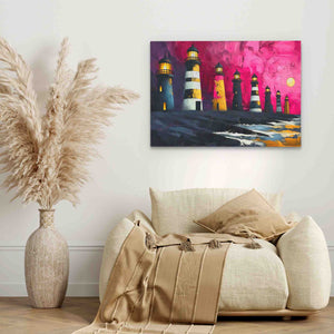 Lighthouse Aesthetics - Gold Beach House Canvas Print