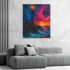 Lighthouse Sunset - Luxury Wall Art
