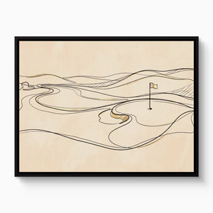 Line Golf Hole Landscape โ line golf hole landscape white studio framed black