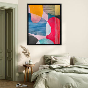Lines In Circles - Abstract Wall Art in Black Frame