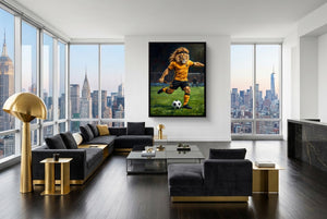 Lion Field Kick - Luxury Wall Art