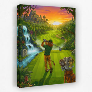 Lion on the Jungle 16th canvas wall art, room view