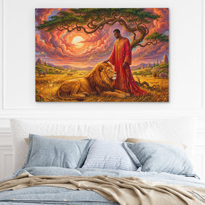 Lion Savanna Blessing โ Lion Savanna Blessing Light Blue Bed 220