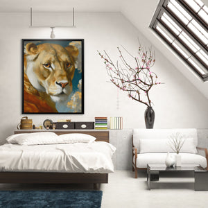 Lioness Amber Portrait II - Luxury Wall Art