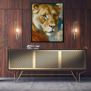 Lioness Amber Portrait II - Luxury Wall Art