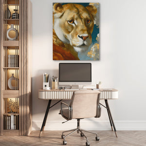 Lioness Amber Portrait II - Luxury Wall Art