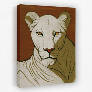 Lioness Amber Portrait - Luxury Wall Art