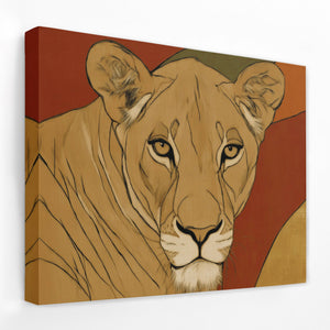 Lioness Autumn Portrait - Luxury Wall Art