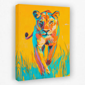 Lioness Fierce Stride - Animals Canvas Wall Art