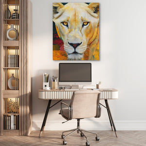 Lioness Golden Authority - Luxury Wall Art