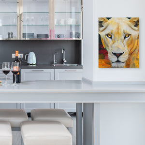 Lioness Golden Authority - Luxury Wall Art