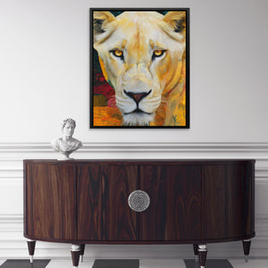 Lioness Golden Authority - Luxury Wall Art