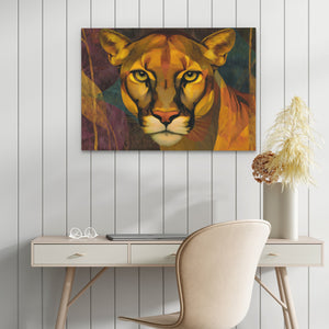 Lioness Golden Fire - Luxury Wall Art