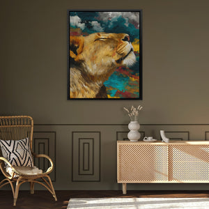Lioness Storm Call - Luxury Wall Art