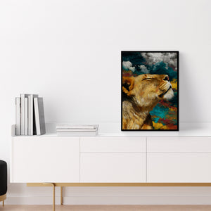 Lioness Storm Call - Luxury Wall Art