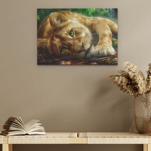 Lioness Temptation - Large Canvas Print