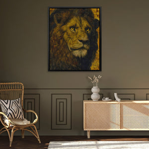 Lion's Amber Crown - Luxury Wall Art