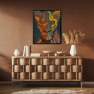 Lion's Amber Eclipse - Luxury Wall Art