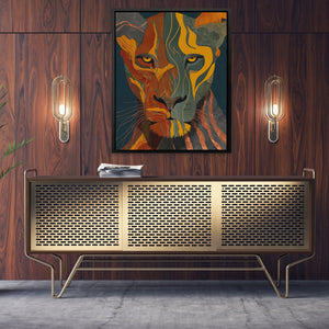 Lion's Amber Eclipse - Luxury Wall Art