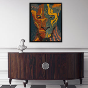 Lion's Amber Eclipse - Luxury Wall Art