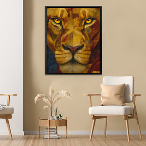 Lion's Fractured Gold - Luxury Wall Art