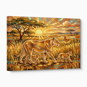 Lions Golden Sunrise โ lions golden sunrise angled flush print