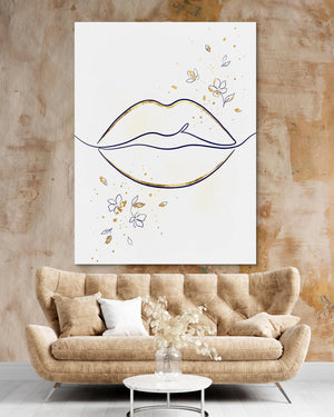 Lips Golden Line — lips golden line psd clay beige nice couch 1port flush print