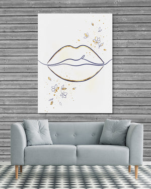 Lips Golden Line — lips golden line psd grey wood checkers couch 1port flush print