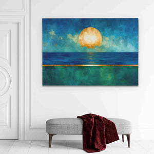 Liquid Horizon - Ocean Wall Art in Black Frame