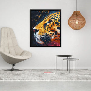 Liquid Leopard - Modern Wall Art in Black Frame