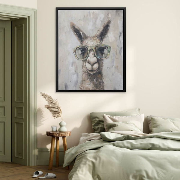 Llama With Glasses in a room