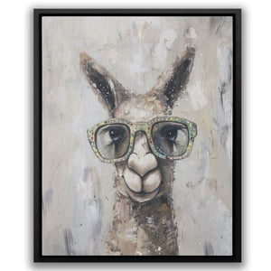Llama With Glasses - Gray Art