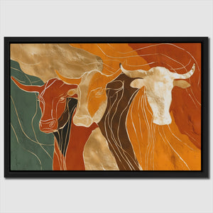 Longhorns Ochre Procession โ Longhorns Ochre Procession Close Up Landscape 96
