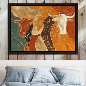 Longhorns Ochre Procession โ Longhorns Ochre Procession Bed 2 Wood Panel 54