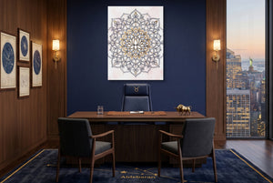 Lotus Mandala Blush โ lotus mandala blush office with city view 1port flush print