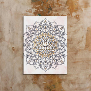 Lotus Mandala Blush โ lotus mandala blush sq bed 1 clay beige 1port flush print
