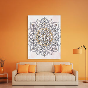Lotus Mandala Blush โ lotus mandala blush sq orange room 1port flush print