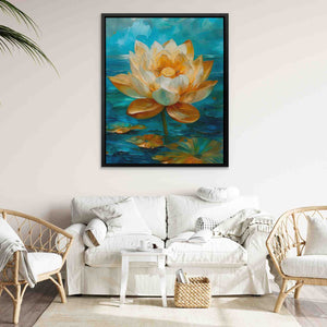 Lotus on the Lake - Large Canvas Print