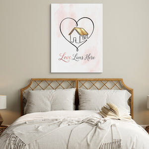 Loving Home Heart โ loving home heart sq white bedroom 1port flush print