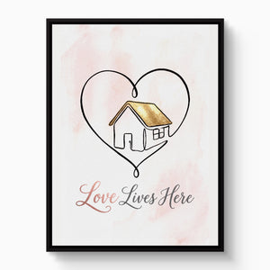 Loving Home Heart โ loving home heart white studio framed black